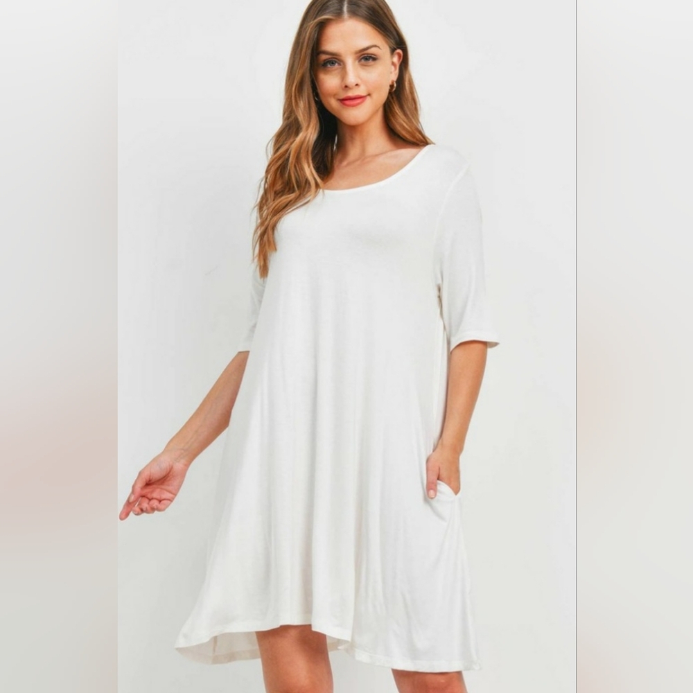 Elegant White A-Line Dress